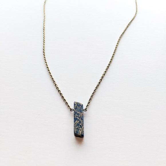 Blue Magnesite Bronze Chain Necklace - Picture 8 of 8